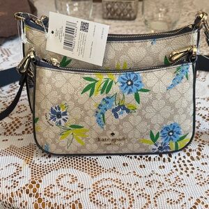 Kate Spade Floral Crossbody Duo Bag - Blazer blue duet. Brand new with tags.